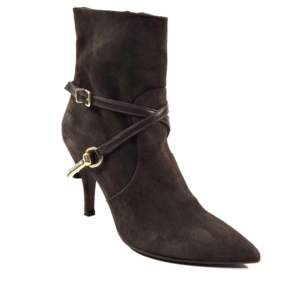 THE SELLER 🇮🇹 WOMEN'S BROWN SUEDE COMFORT FASHION ANKLE BOOTIES - Picture 3 of 7